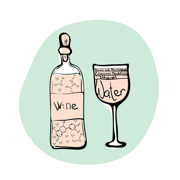La química del vino — Vector de stock