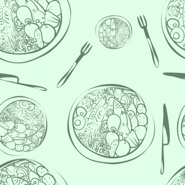 Sorunsuz doku. Sağlıklı yemek tabağı