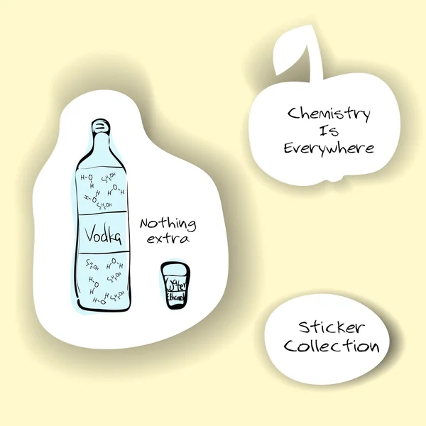 El diseño de la etiqueta. La química está en todas partes. La química del vodka — Vector de stock
