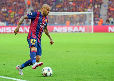 BERLIN, GERMANY - 6 Haziran 2015: Olympiastadion 'da Juventus Torino ve FC Barcelona arasında oynanan 2014 / 15 UEFA Şampiyonlar Ligi Finali sırasında çekilmiştir..