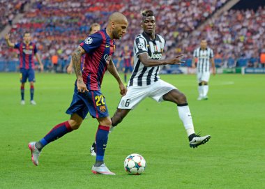 BERLIN, GERMANY - 6 Haziran 2015: Olympiastadion 'da Juventus Torino ve FC Barcelona arasında oynanan 2014 / 15 UEFA Şampiyonlar Ligi Finali sırasında çekilmiştir..