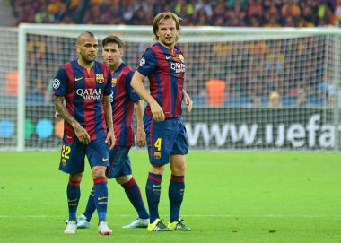 BERLIN, GERMANY - 6 Haziran 2015: Olympiastadion 'da Juventus Torino ve FC Barcelona arasında oynanan 2014 / 15 UEFA Şampiyonlar Ligi Finali sırasında çekilmiştir..