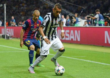BERLIN, GERMANY - 6 Haziran 2015: Olympiastadion 'da Juventus Torino ve FC Barcelona arasında oynanan 2014 / 15 UEFA Şampiyonlar Ligi Finali sırasında çekilmiştir..