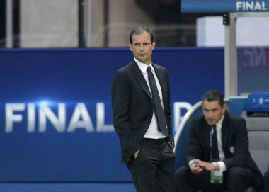 BERLIN, GERMANY - 6 Haziran 2015: Olympiastadion 'da Juventus Torino ve FC Barcelona arasında oynanan 2014 / 15 UEFA Şampiyonlar Ligi Finali sırasında çekilmiştir..