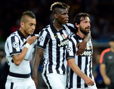 BERLIN, GERMANY - 6 Haziran 2015: Olympiastadion 'da Juventus Torino ve FC Barcelona arasında oynanan 2014 / 15 UEFA Şampiyonlar Ligi Finali sırasında çekilmiştir..