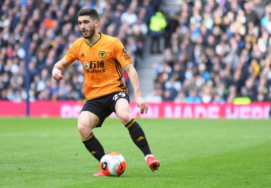 LONDON, ENGLAND - MArch 1, 2020: Wolverhampton 'dan Ruben Vinagre Tottenham Hotspur FC ile Wolverhampton FC arasında oynanan 2020 / 21 Premier League maçı sırasında Tottenham Hotspur Stadyumu' nda çekilmiştir..