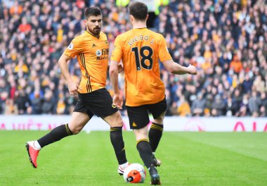 LONDON, ENGLAND - MArch 1, 2020: Wolverhampton 'dan Ruben Neves Tottenham Hotspur FC ile Wolverhampton FC arasında oynanan 2020 / 21 Premier League maçı sırasında Tottenham Hotspur Stadyumu' nda çekilmiştir..