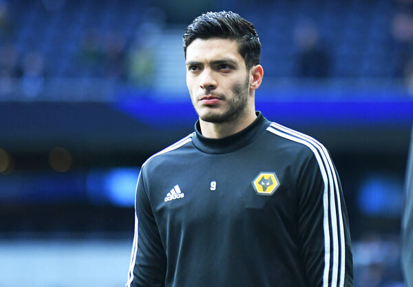 LONDON, ENGLAND - MArch 1, 2020: Raul Jimenez of Wolverhampton pictured ahead of the 2020/21 Premier League game between Tottenham Hotspur FC and Wolverhampton FC at Tottenham Hotspur Stadium.