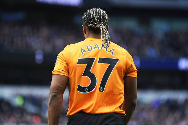 LONDON, ENGLAND - MArch 1, 2020: Adama Traore of Wolverhampton pictured during the 2020/21 Premier League game between Tottenham Hotspur FC and Wolverhampton FC at Tottenham Hotspur Stadium.