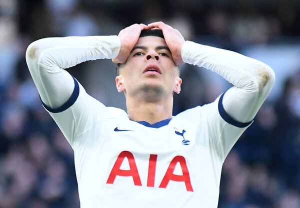 LONDON, ENGLAND - MArch 1, 2020: Dele Alli of Tottenham reacts during the 2020/21 Premier League game between Tottenham Hotspur FC and Wolverhampton FC at Tottenham Hotspur Stadium.