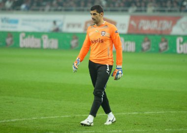 BUCHAREST, ROMANIA - 20 Ekim 2011: Daniel Coman UEFA Avrupa Ligi C Grubu karşılaşmasında Rapid Bucuresti ve Legia Warszawa arasında National Arena 'da çekilmiş.