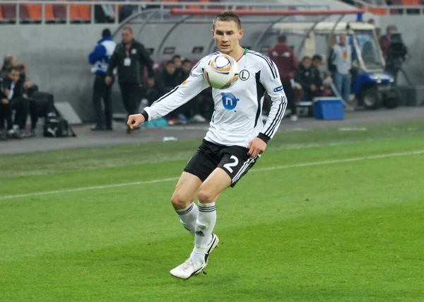 Bucharest Roménia Outubro 2011 Artur Jedrzejczyk Legia Retratado Durante Jogo — Fotografia de Stock