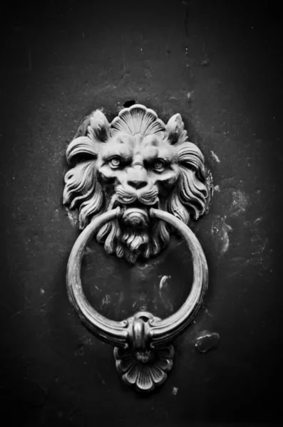 Historique porte frappeur avec lion — Photo