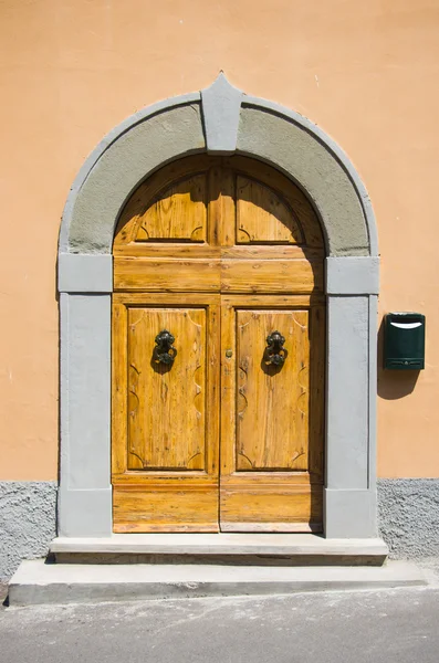 stock image ancient wooden door of historic building