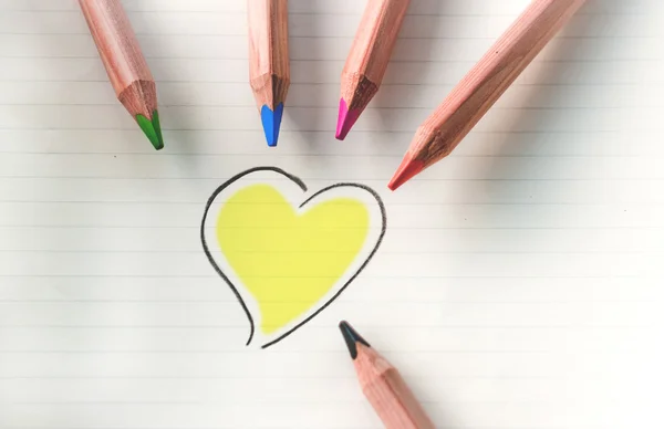 Color your heart - yellow — Stock Photo, Image