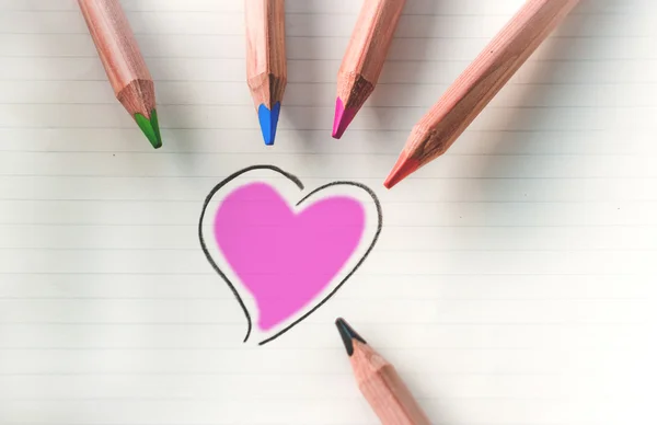 Färg ditt hjärta - violett — Stockfoto