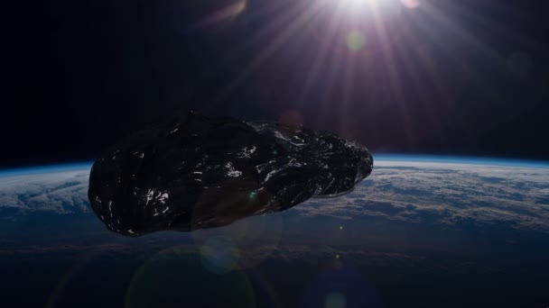 Mezihvězdný Asteroid Oumuamua Procházející Planetou Země Oumuamua Model Credit Eso — Stock video