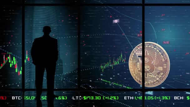 Cryptocurrency Trading Investimenti Mondo Digitale — Video Stock