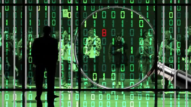 Looping Data Privacy Surveillance Orwellian Society — Vídeo de Stock
