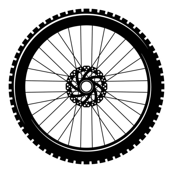 Bicycle wheel isolated on white background. Stock vector illustration