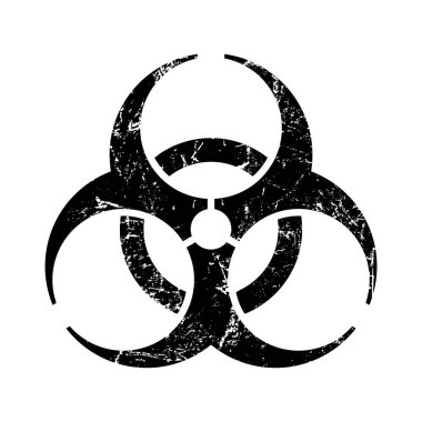 Biohazard symbol in grunge style. Vector illustration.