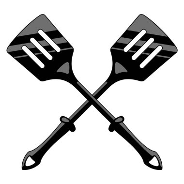 Beyaz arkaplanda iki spatula izole edilmiş.