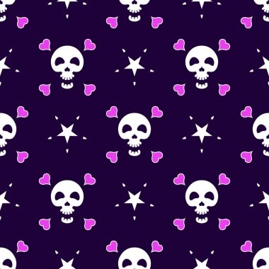 Kalpleri ve yıldızları olmayan bir kafatası. Vektör kusursuz dokusu.