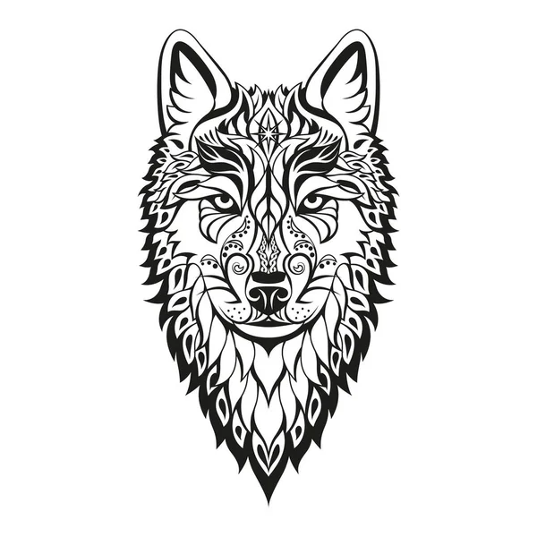 현대의 추상적 늑대는 디자인을 그림을 그린다 일러스트 — 스톡 벡터