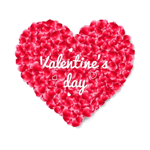 배경에 다수의 심장으로 현실적 스타일 Valentines Day 상징이다 Stock Vector — 스톡 벡터