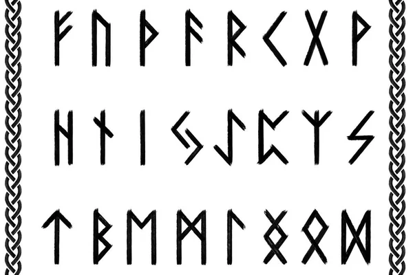 Das Runenalphabet Oder Futhark Rohillustration Stockbild