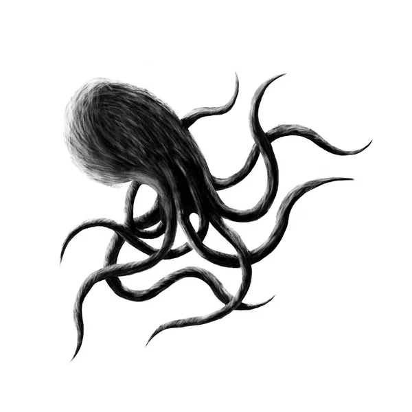 Donkere Octopus Art Logo Ontwerp — Stockfoto