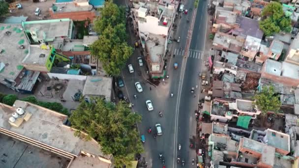 Den vackra staden Agra med olika byggnader och träd i Indien - Flygfoto — Stockvideo