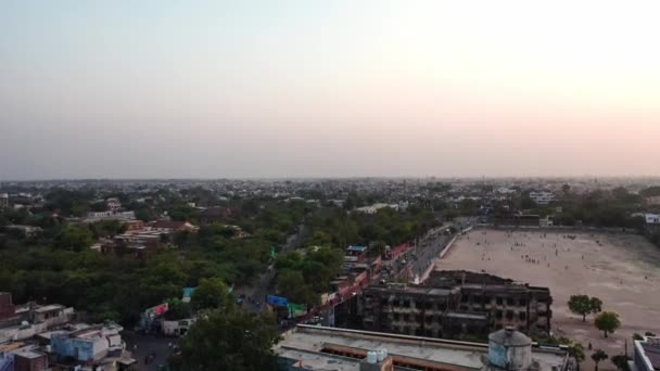 Вид на город в Агре, Индия — стоковое видео