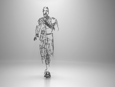 Sisin içinde çalışan adam