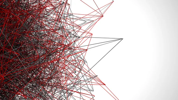 Red- black low poly wire construction concept concepts connection — Stock Photo, Image