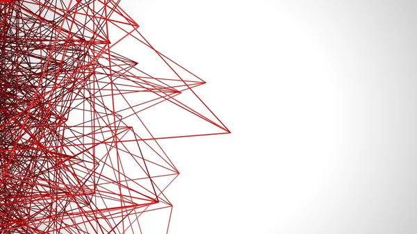 Red low poly wire construction concept concepts connection — Stock Photo, Image