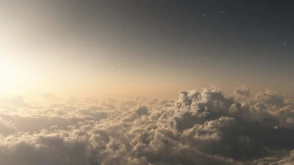 Hermoso atardecer con nubes Imagen de stock