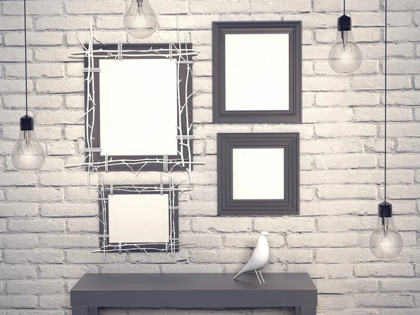 Düzen poster tavan ışıkları duvar tuğla