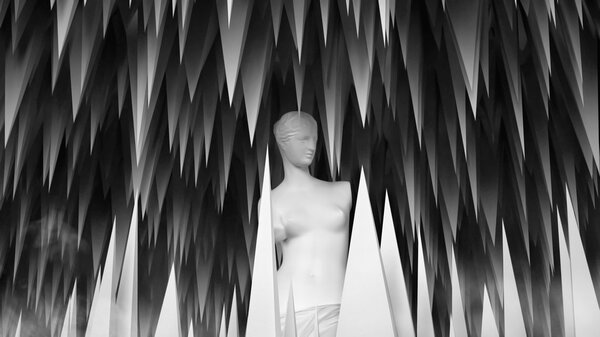 3D geometric background sculpture