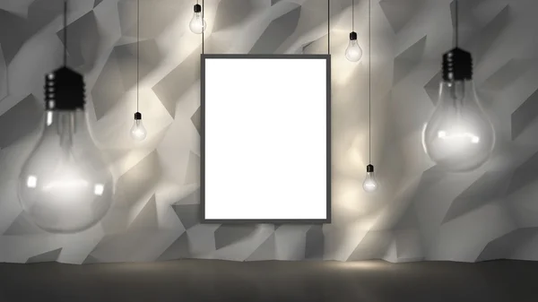 Düzen poster boş geometrik iç tasarım ışıkları ile