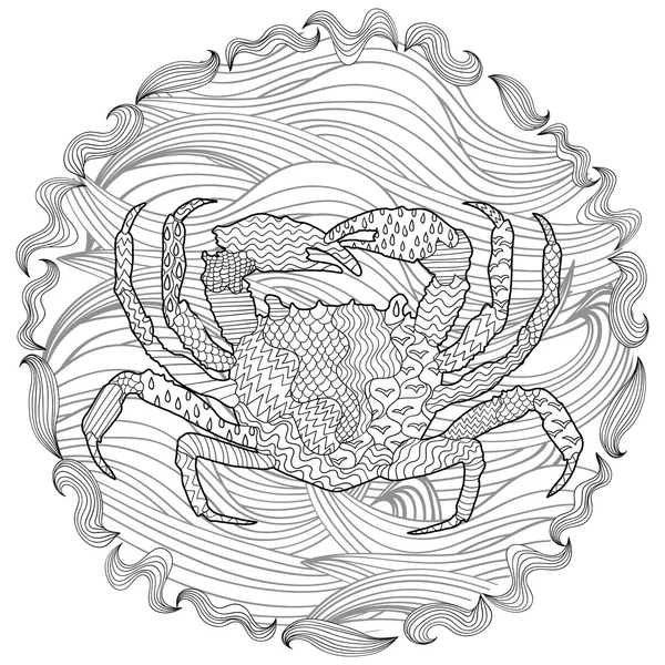 Cangrejo de mar con detalles altos . — Archivo Imágenes Vectoriales