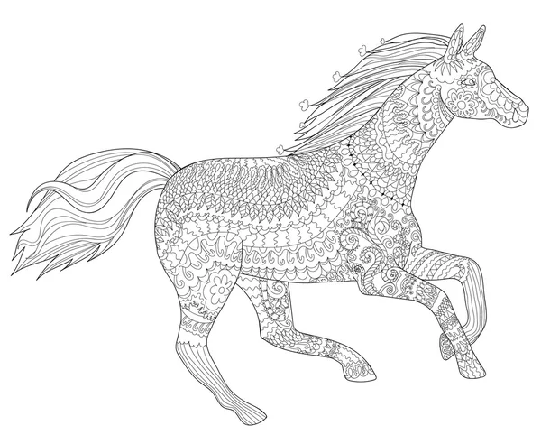 Bieganie koń w stylu wzory. — Wektor stockowy