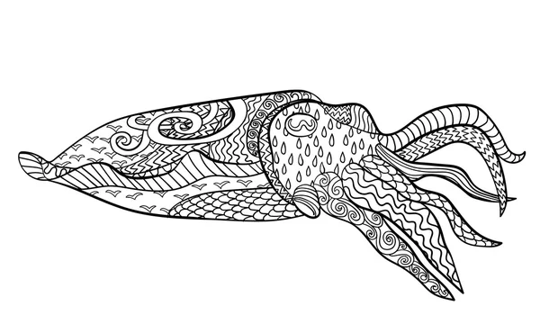 Cuttlefish com detalhes elevados . — Vetor de Stock