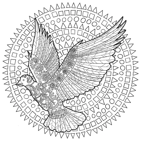 Летящий голубь с высокими деталями . — стоковый вектор