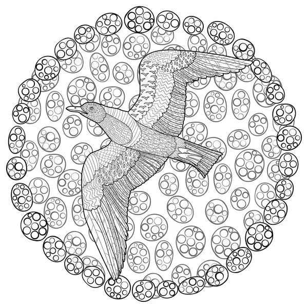 Mouette volante avec des détails élevés . — Image vectorielle