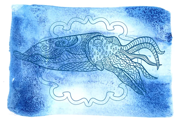 Cuttlefish with high details. — Stok Vektör