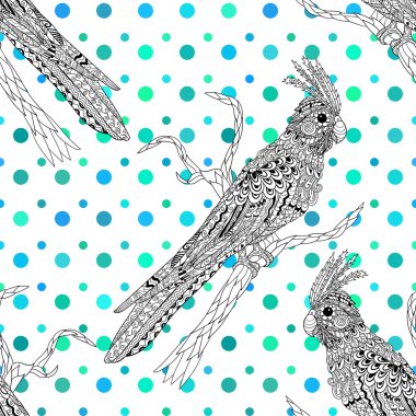 Corella papağan ile yüksek Detaylı seamless modeli