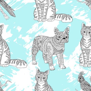 Yüksek Detaylı seamless modeli ile kedi.