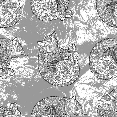 Yüksek Detaylı seamless modeli ile kedi.