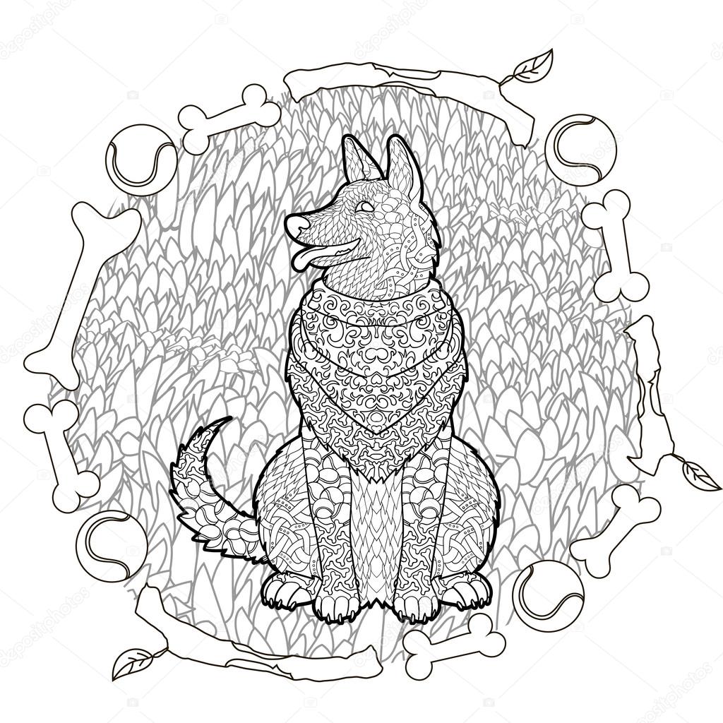 Download Kleurplaten: Kleurplaat Duitse Herder